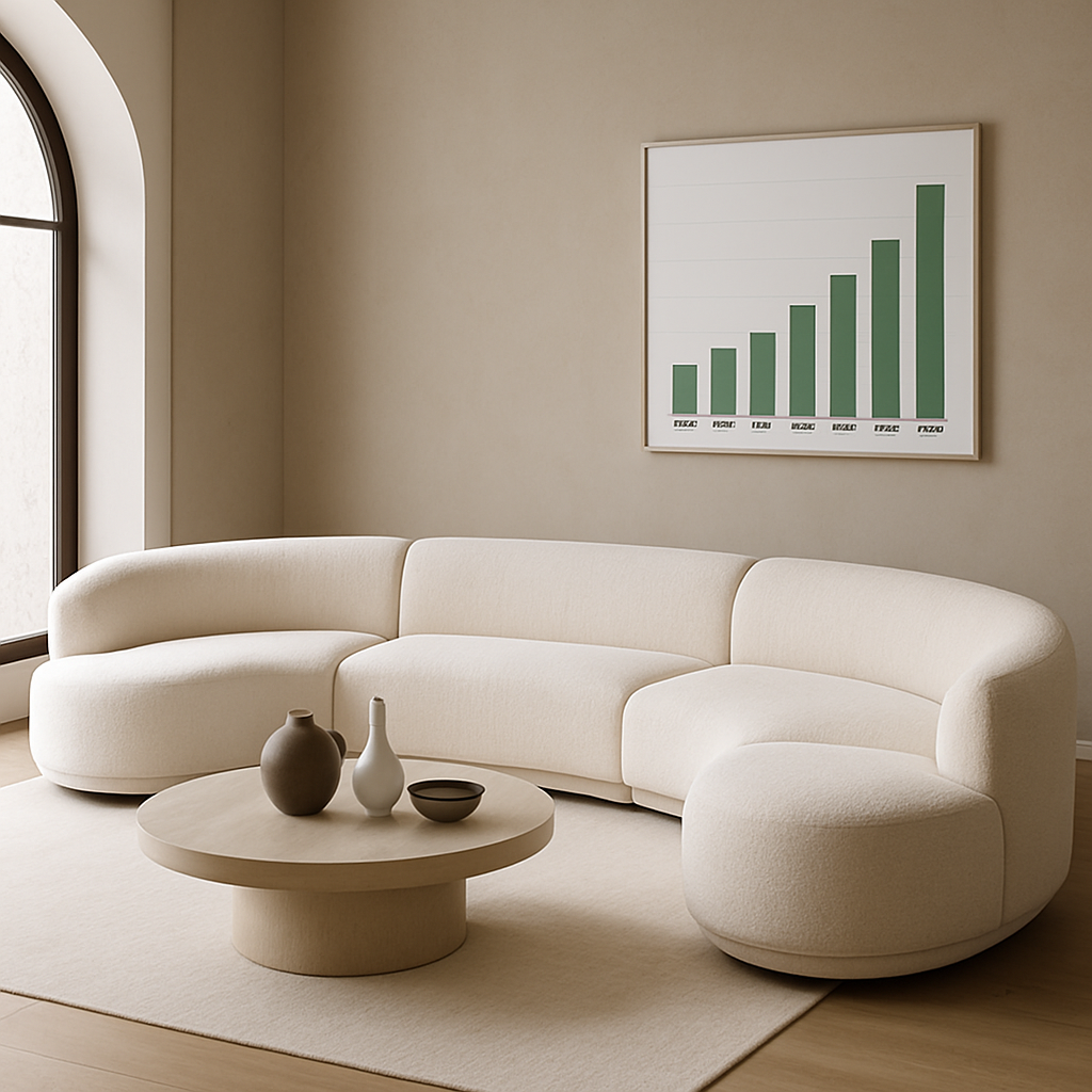 curved sectional sofa popularity trend from 2019 to 2025