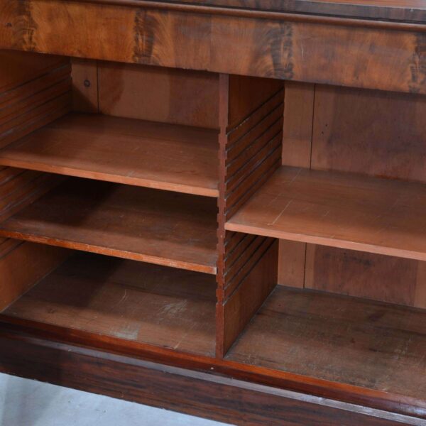 Victorian Mahogany Glazed Bookcase – Antique 19th Century Display Cabinet