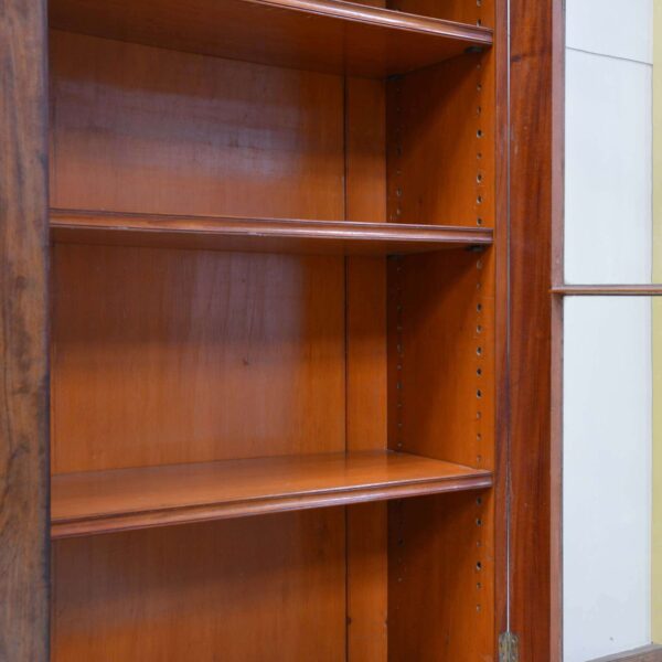 Victorian Mahogany Glazed Bookcase – Antique 19th Century Display Cabinet