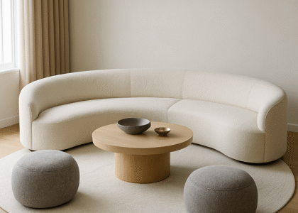 Curved sofas in modern apartments