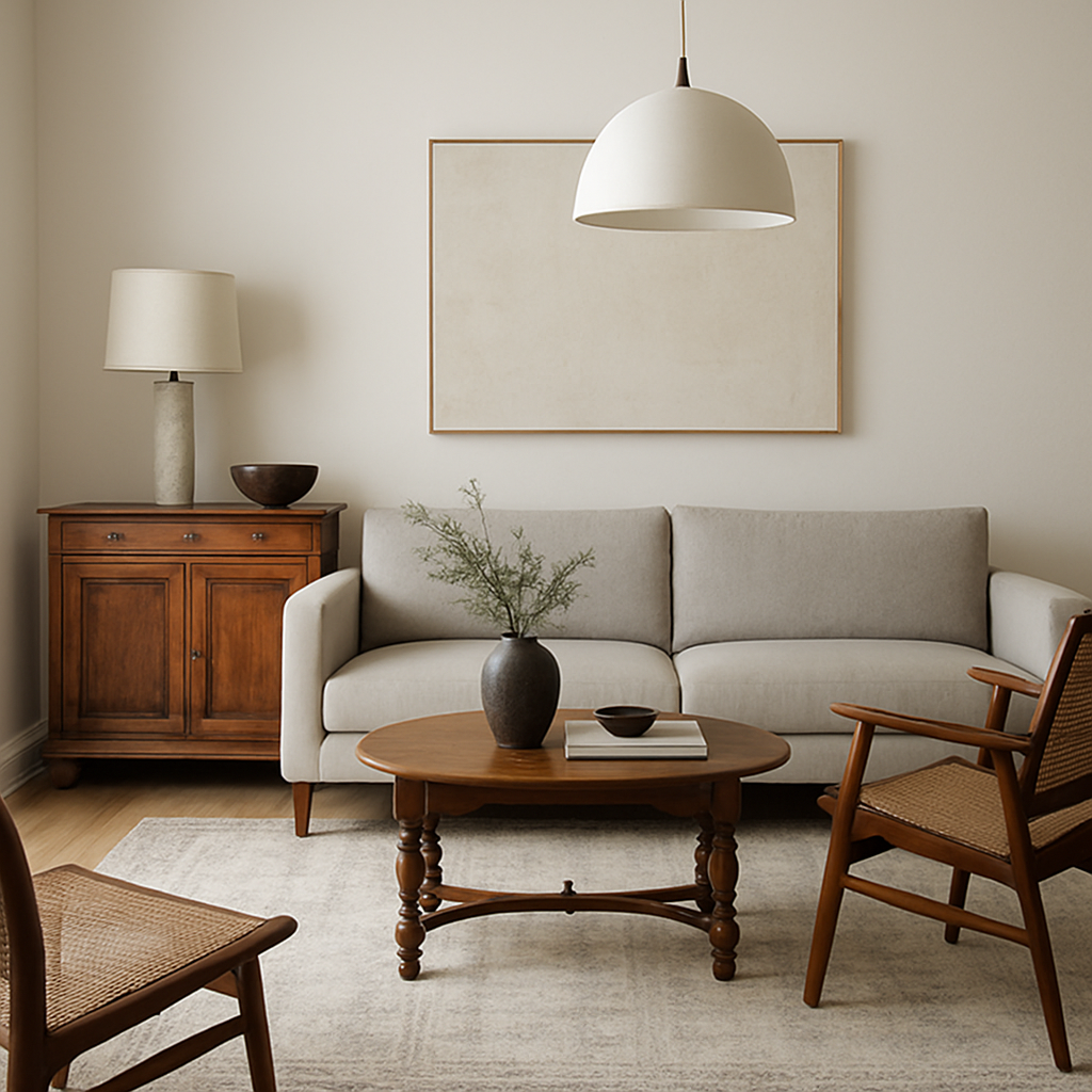 Mixing Old and New Furniture in Small Living Rooms