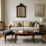 vintage and modern furniture in small spaces